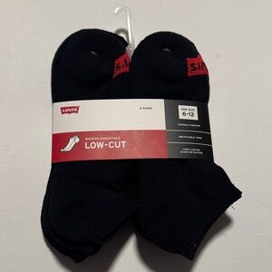 Levis Socks Mens 6 Pack Black Low Cut